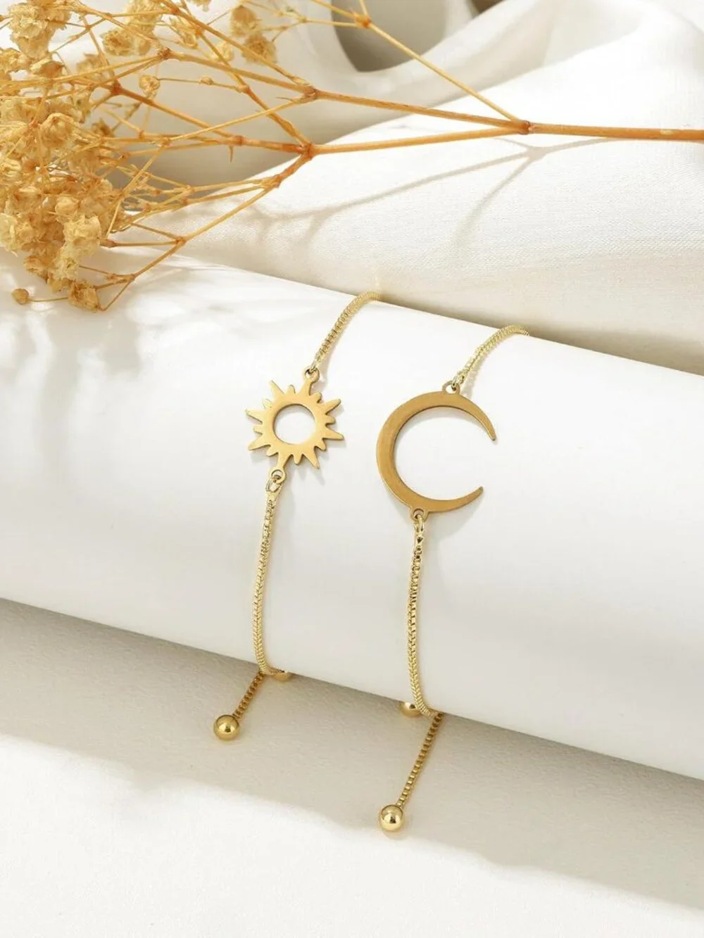 18K Gold BFF Friendship Bracelet Matching Butterfly Cross Charms Bracelet Set fo